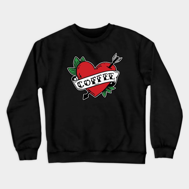 I Heart Coffee Crewneck Sweatshirt by HellraiserDesigns